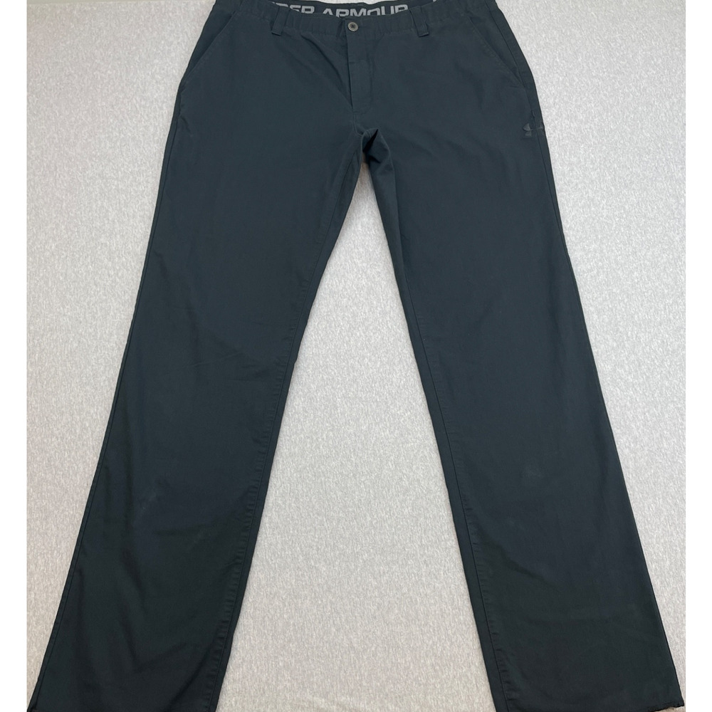 Under Armour Pants Men 38 Black Performance Stretch Heatgear Chino Straight Golf
